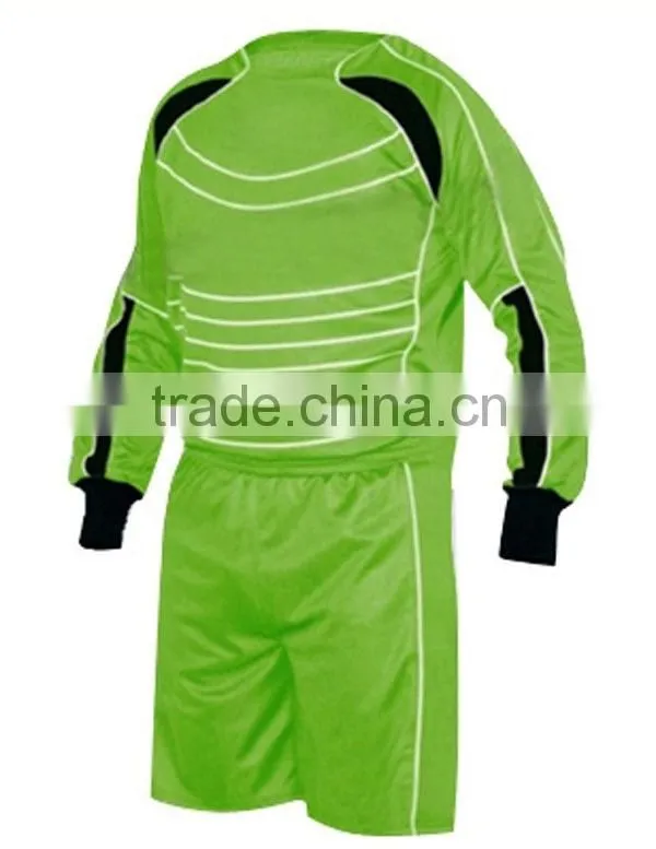 profession soccer goalkeeper uniform with protective padding