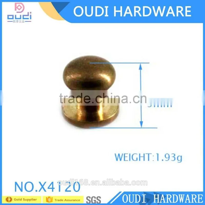High Quality Antique Brass Ponted Studs With Screws Metal Nipple Nail