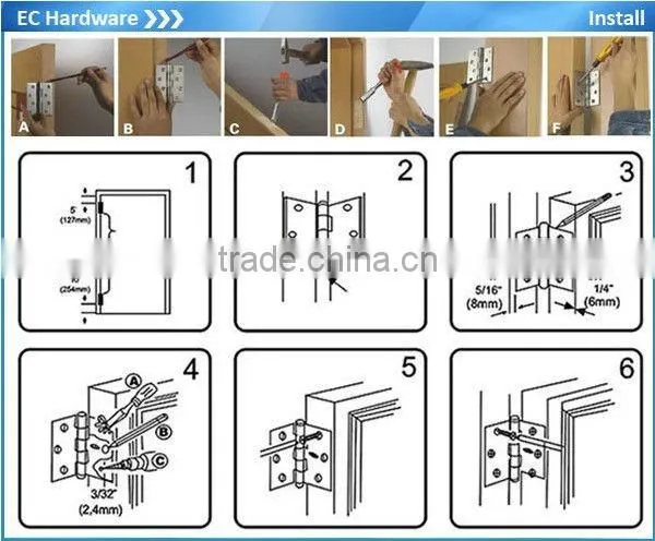 ECH high quality iron hinge for wood door