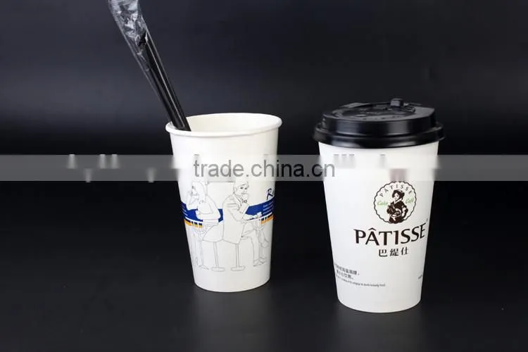 OEM 6oz- 12oz Hot Drink Single Wall paper cup with plastic lids for paper cup