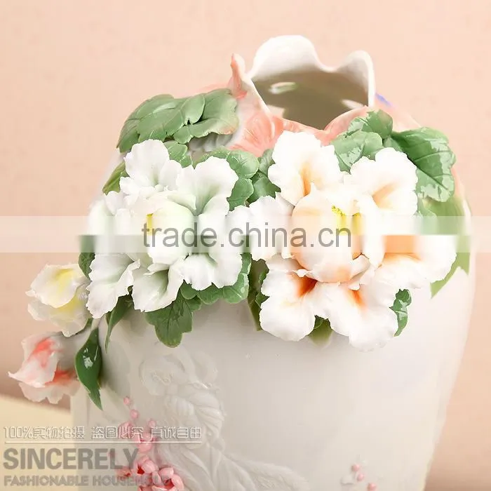 hand paint flower quality bedroom table lamp for home deco