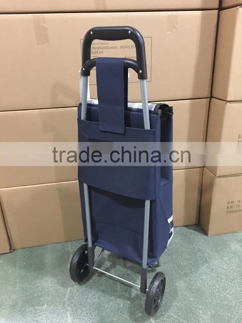 Foldable shopping trolley bag , zip pocket on the cover, good for promotion