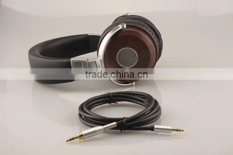 High-End Stylish Wooden Cover Ti Alloy Earphone Bluetooth Wireless Headphones with Ergonomic Design Model HSM3