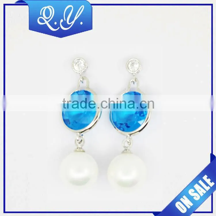 Fashion Colorful Women Double Pearl Earrings Cheap Statement Stud Earring, Wholesale Artificial Bead Earrings Studs Piercing