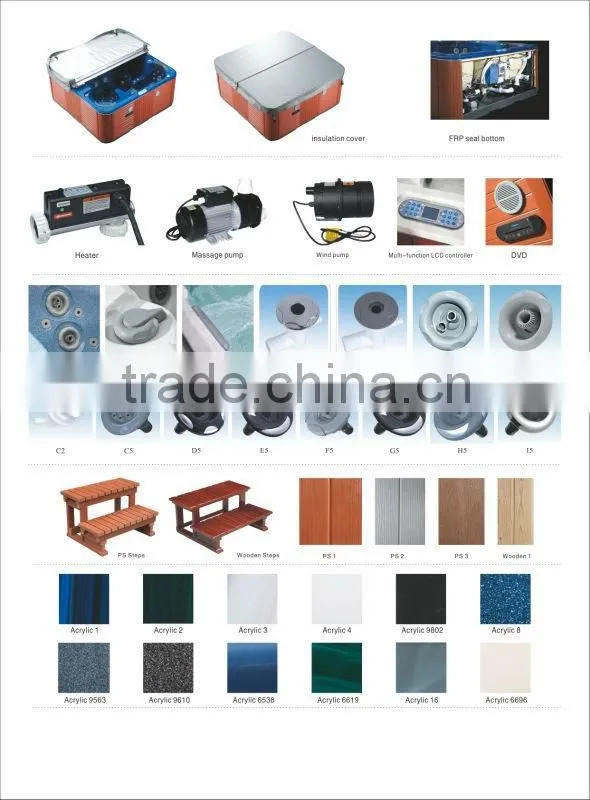 Hangzhou factory home design computer control colorful water lamp freestanding spa tub