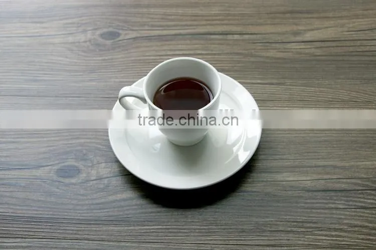 delicate white porcelain tea cup sets with handle