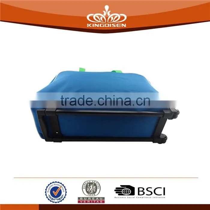 solid blue 600D trolley travle bag