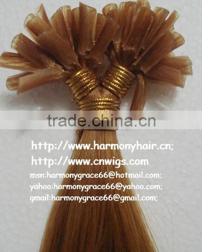 TOP remy HOT selling 1# cheap nail tips hair extension