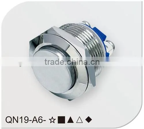 High flush stainless stell 19mm push button switch