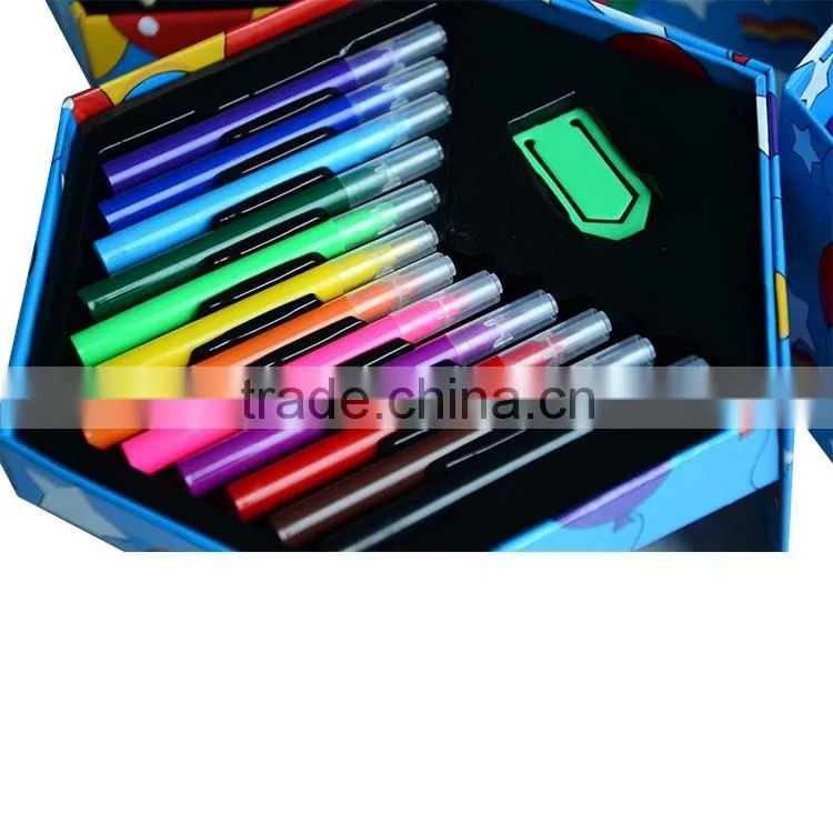 52PCS high quality wholesale art set stationery set with hexangular shape