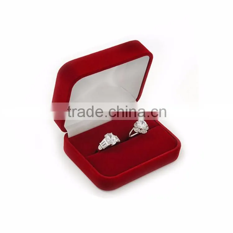 Best selling high quality engagement custom velvet style ring box