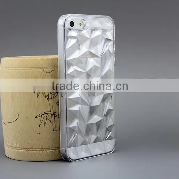 New Deisgn 3D Diamond Rhombus Transparent Back Cover Case for iPhone 5se