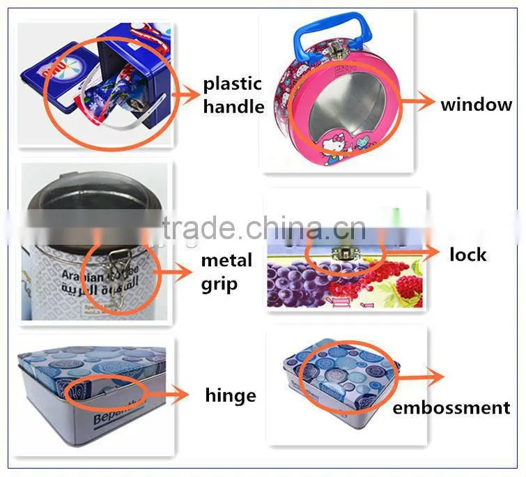 Decorative Tin Boxes With Lids tin box manufacturer Handle tin boxes