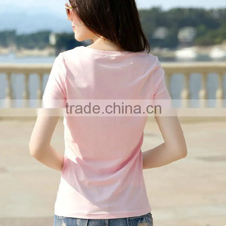 100% cotton blank trendy women o neck design you own t shirt