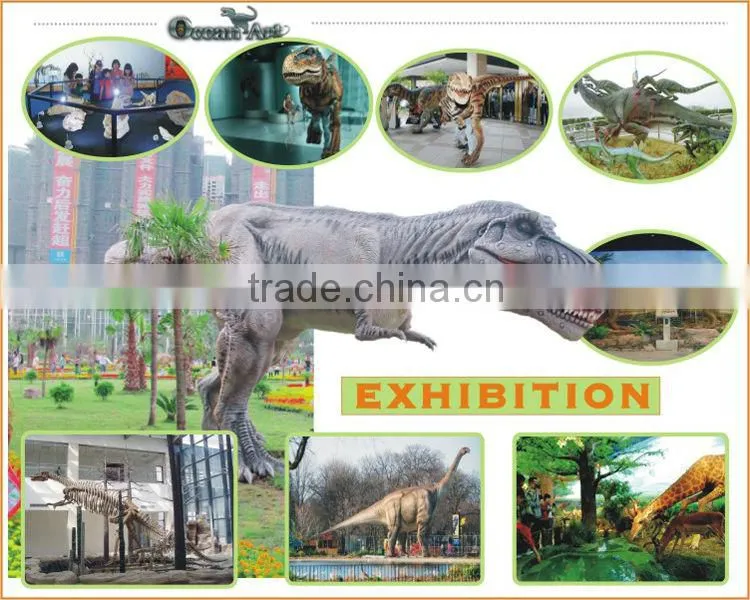 Large fiberglass dinosaur sculpture for exhibit