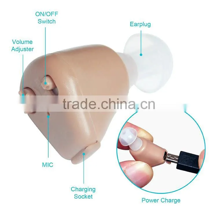 Hot selling china cheap price ite rechargeable power mini hearing aid