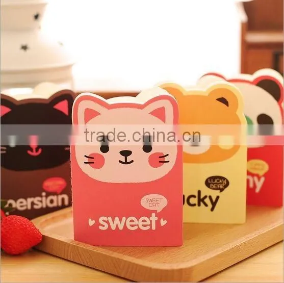 2016 Lovely mini cartoon bear notebook message cheap paper Memo pad notebook