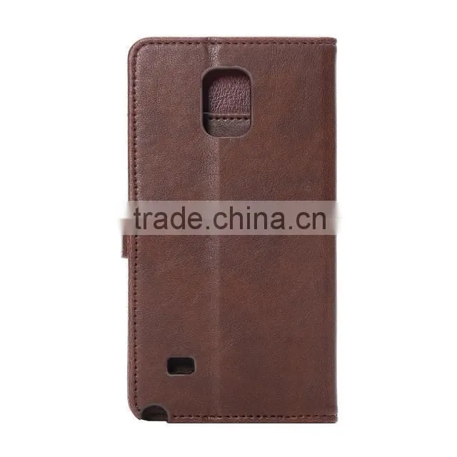 High quality mobile phone case from china supplier, pu leather wallet case for samsung galaxy note 4 mobile phone D0155