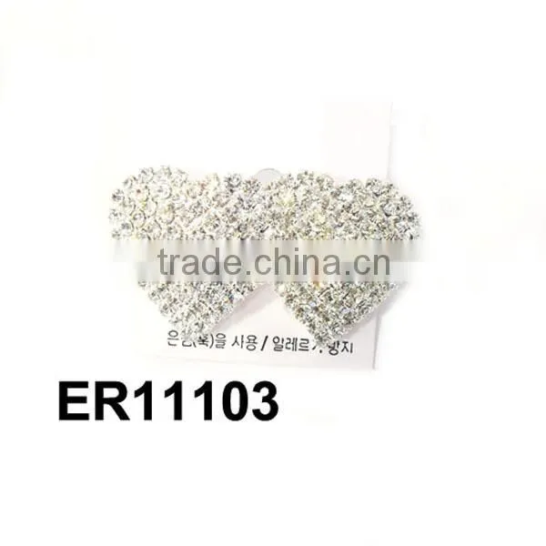 wholesale cute glitter crystal airplane stud earrings girls ladies woman