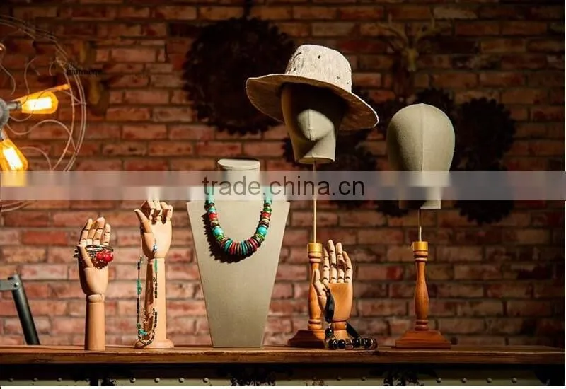 Wholesale Custom Paster Fiberglass Wooden Mannequin Head CK K