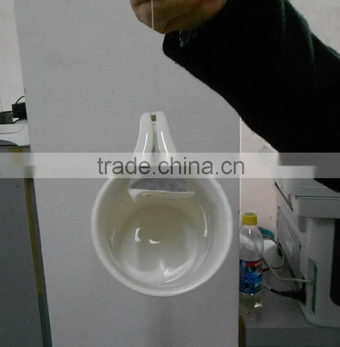 10/12OZ ceramic special design tea bag holding porcelain cup ceramic creative mug