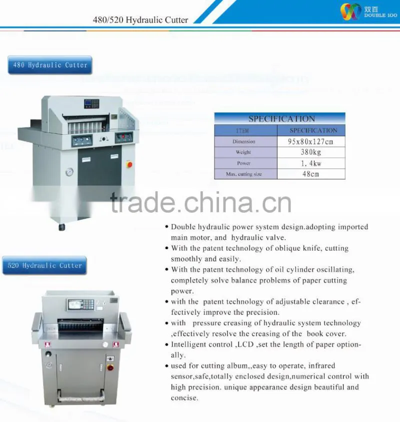 hot sale 520 Hydraulic paper cutter for album making