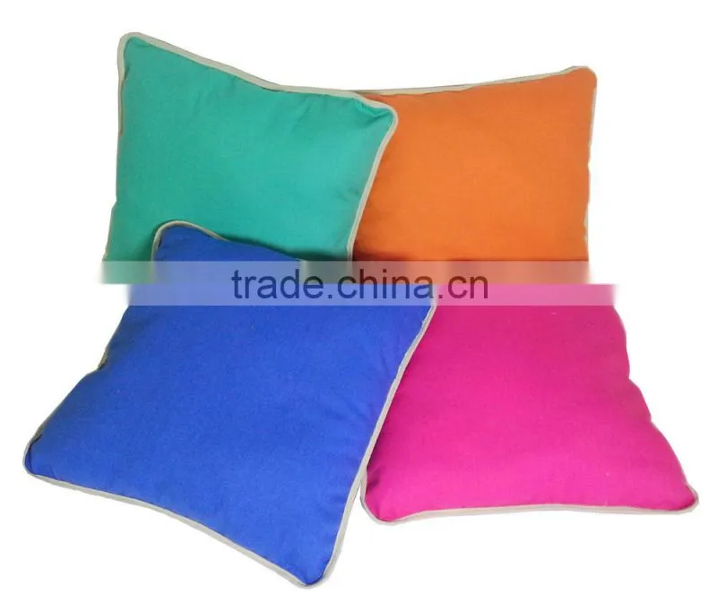 Blue Big backrest single solid color 100% cotton pillow for home decoration