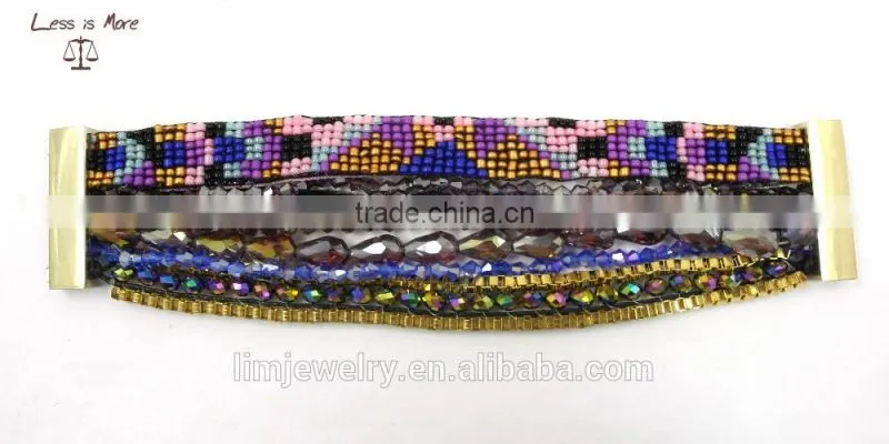 New colorful braided bracelet fashion brazil bracelets with magnetic clasp