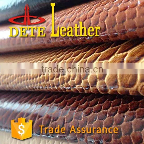 Moisturecure pu leather synthetic leather python for bags