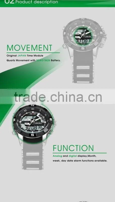 European style LCD men sport watch with Free Beautiful gift box 2015 weide watch WH1104