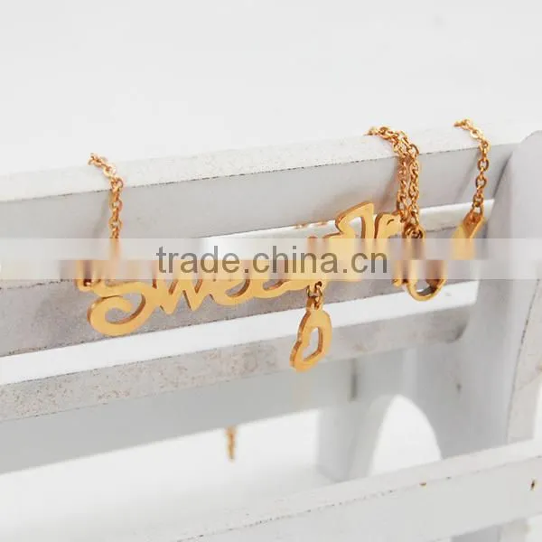rose gold plated angel name necklace jewelry custom name pendant necklace