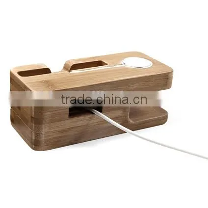 Bamboo Smart Watch and Phone Stand