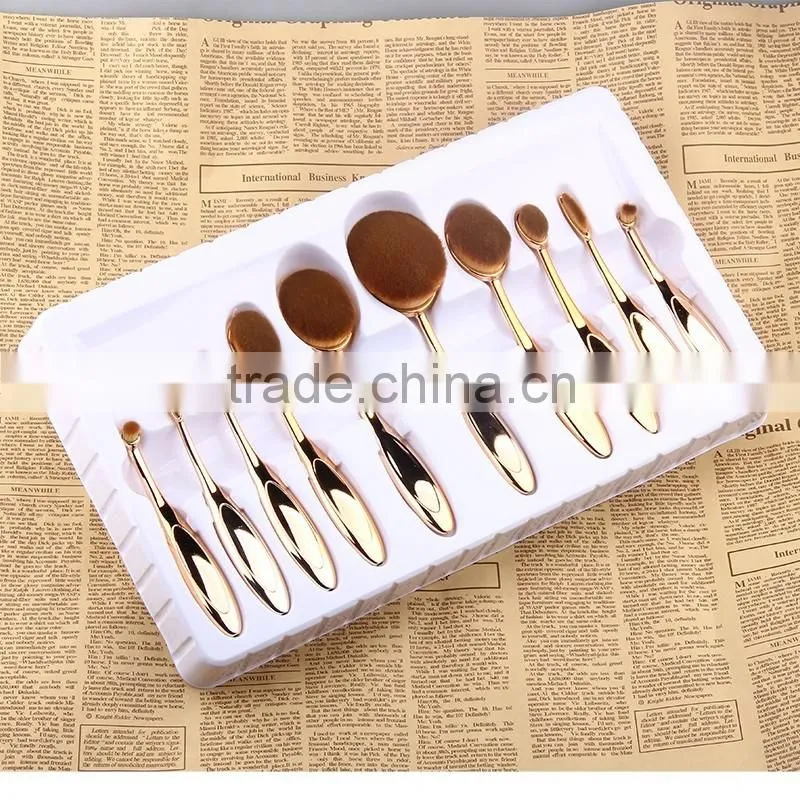 Haokey 10pcs toothbrush makeup brush set use for BB cream foundation,lip,eyeshadow,eyebrow