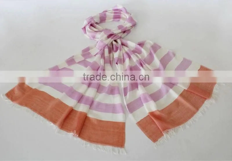 Soft viscose scarves with Neon Border