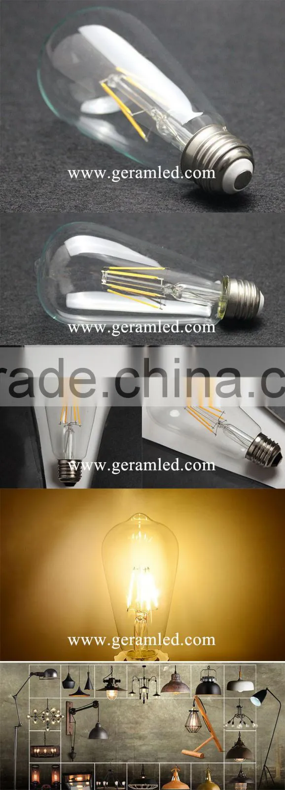 2015 newest design 3000k 6000k globe edison style light bulbs