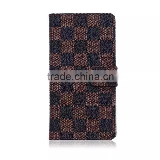 Grid Wallet PU Leather For Sony Xperia Z4 Case Cover