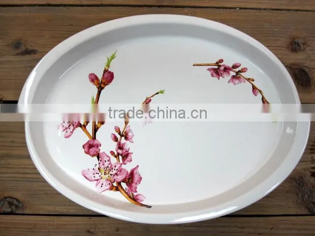 2015 new decal ceramic oval dinner plate