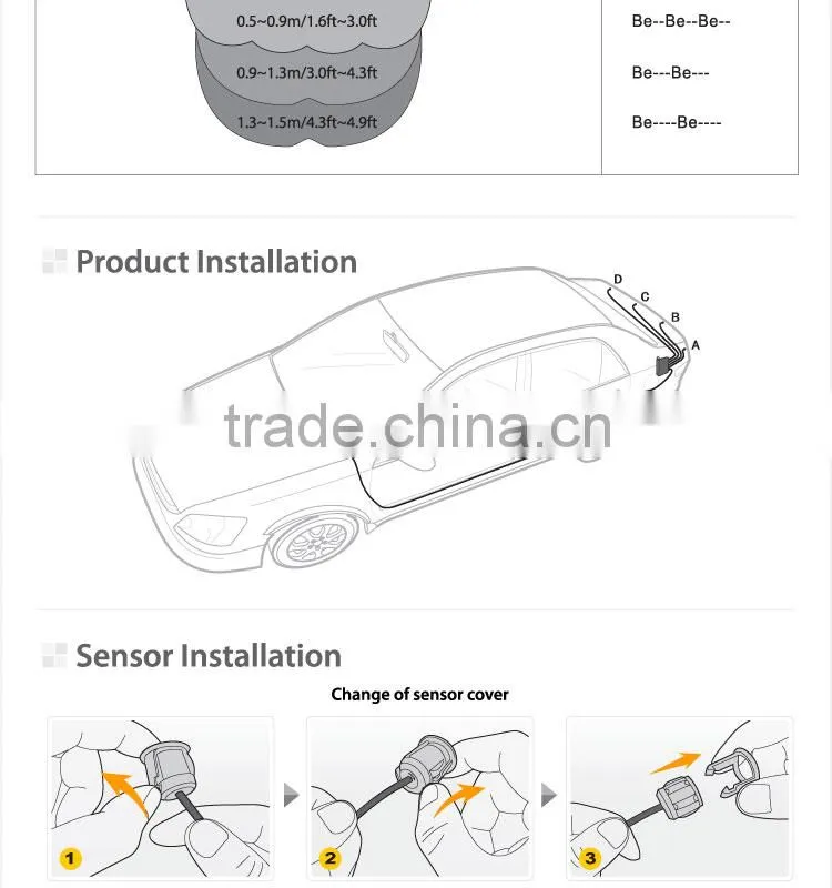Steelmate PTS410M19 parking sensor, reverse parking sensors, parking assist system