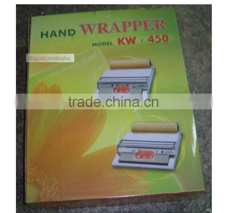 KW450 Small Food Tray Cling Film Wrapping Machine