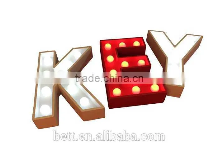 direct manufacture of illuminated vintage letter light with battery power for room decoration
