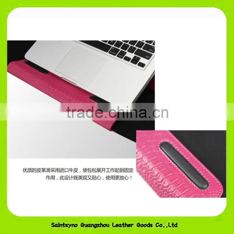 15057 New style laptop PU Leather Case Cover and Flip Stand in multi-color