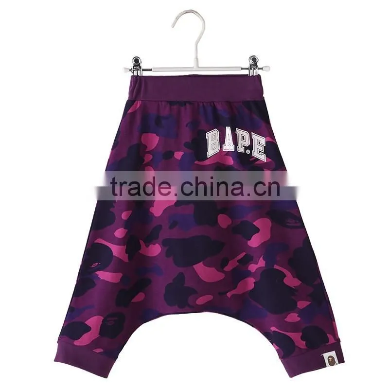 Custom kids clothes fashion boys camouflage pants cropped trousers Pull-Ups