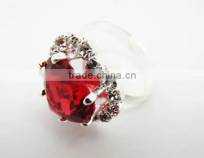 Ladies rhinestone heart rings,Purple heart ring,Fashion accessories