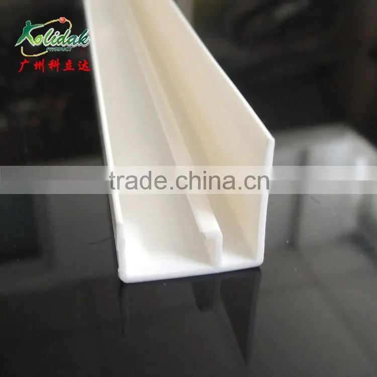 L shape Bright surface PVC plastic profile with slot