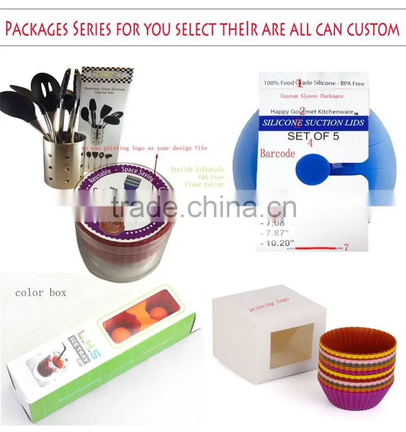OEM Kitchen 304 Silicone Stainless Steel tools Silicone Cooking Utensils