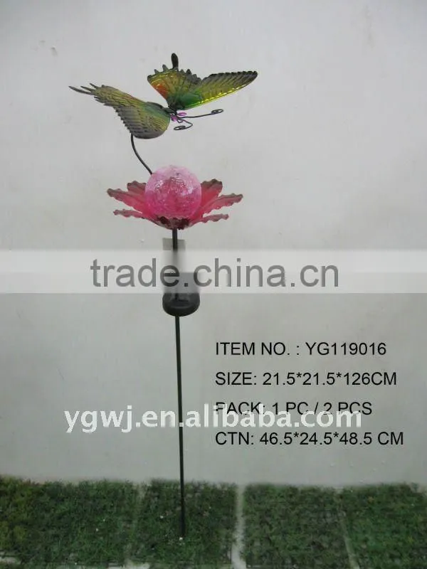 decorative metal butterfly solar garden decoration light