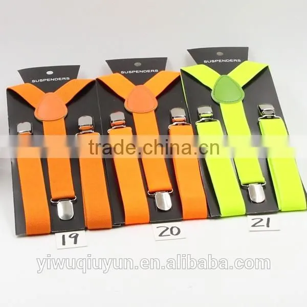Wholesale Children Braces Boys Y-back Adjustable Suspender Girls Clip-on Kids Suspender Boys Belts Straps 40 Colors 2.5X85CM