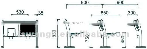 Lecture hall cheap school desk and chair institutional furniture