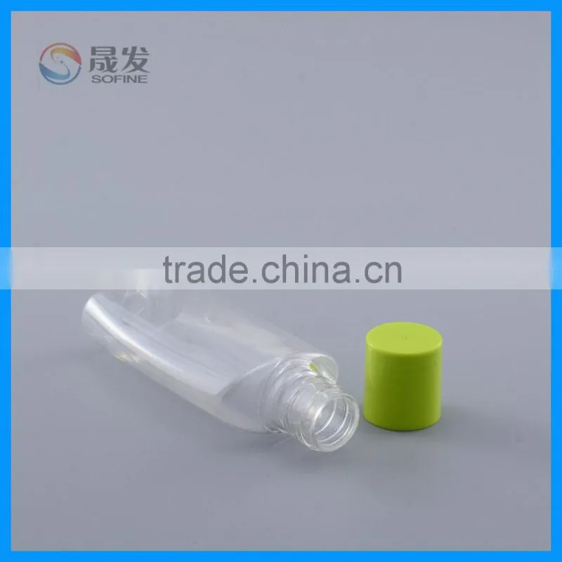 Green cap transparent glass bottle plastic body pet lotion bottle