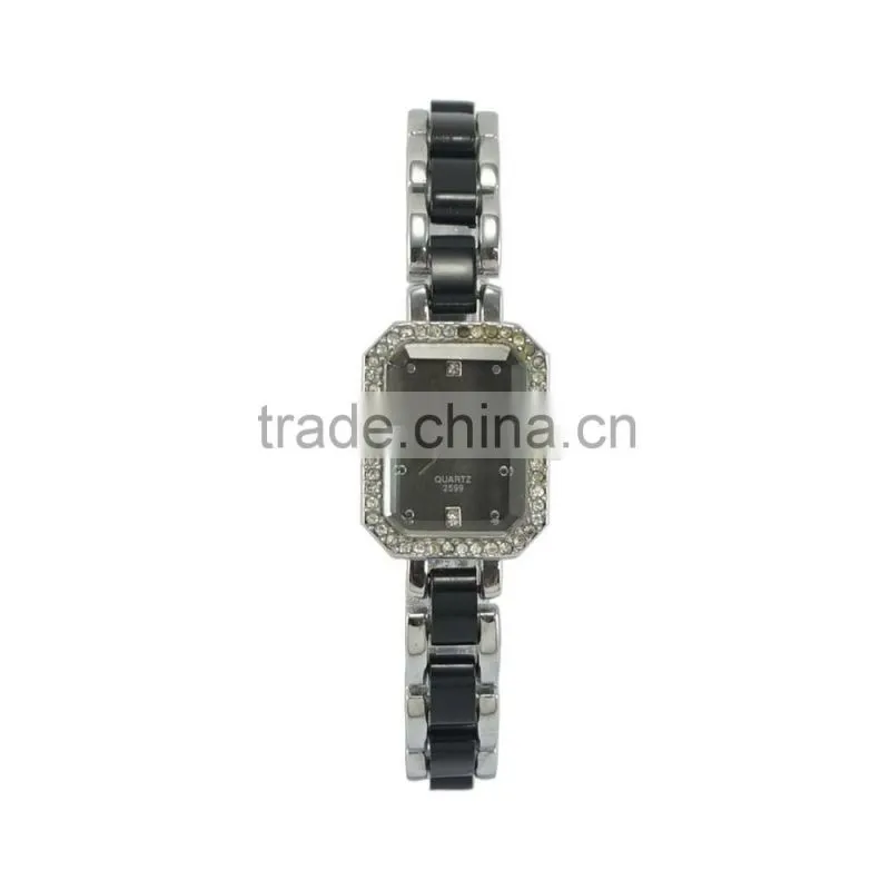New models fashion square silicone band diamond watch women bracelet